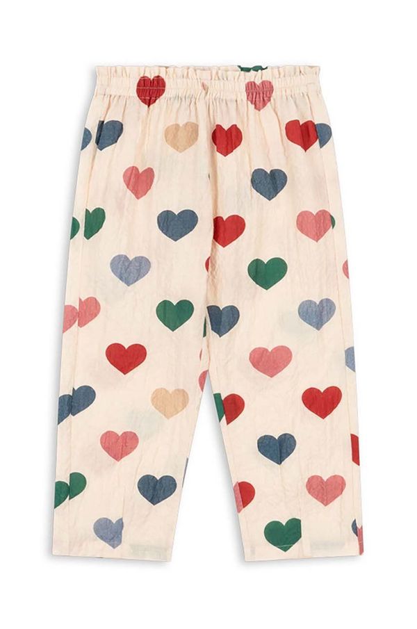 Konges Sløjd Dječji donji dio trenirke Konges Sløjd ELIN PANTS GOTS boja: bež, s uzorkom, KS101497