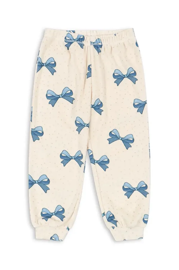 Konges Sløjd Dječji donji dio trenirke Konges Sløjd ITTY SWEAT PANTS GOTS boja: bež, s uzorkom, KS102599