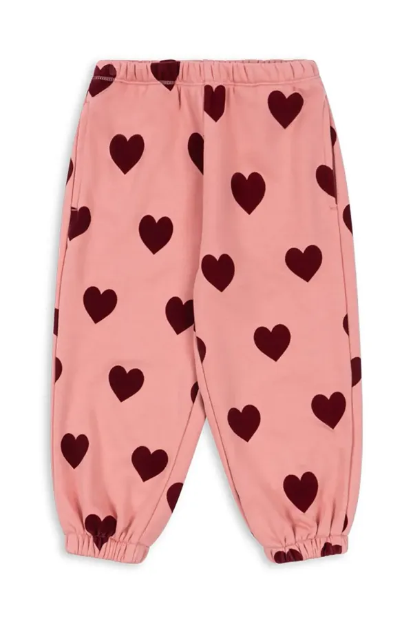 Konges Sløjd Dječji donji dio trenirke Konges Sløjd LOU SWEAT PANTS OCS boja: ružičasta, s uzorkom, KS102020