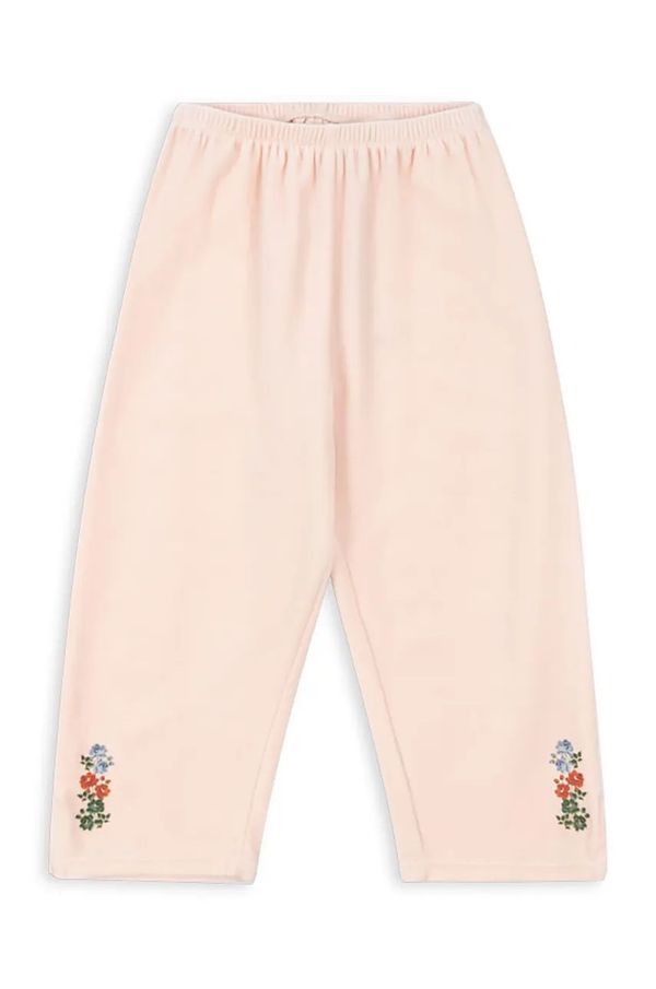 Konges Sløjd Dječji donji dio trenirke Konges Sløjd VELOU PANTS GOTS boja: bež, s tiskom, KS102133