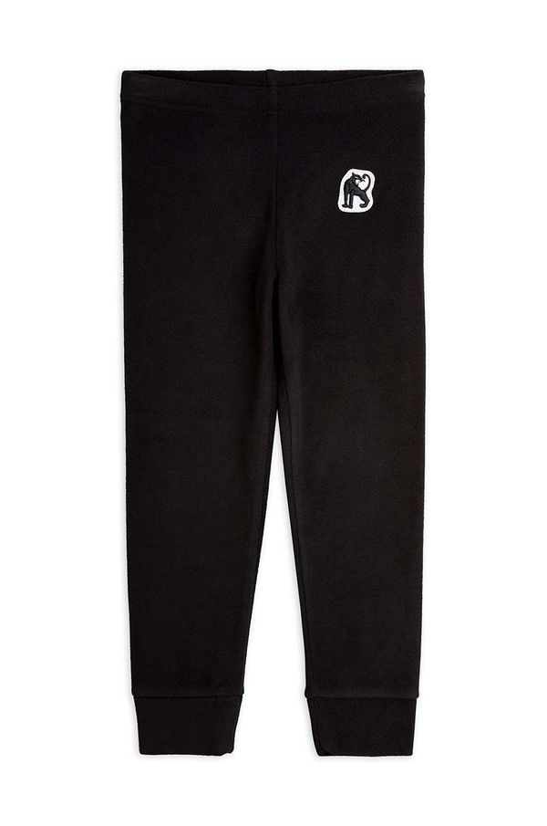 Mini Rodini Dječji donji dio trenirke Mini Rodini boja: crna, s aplikacijom, 1100012299