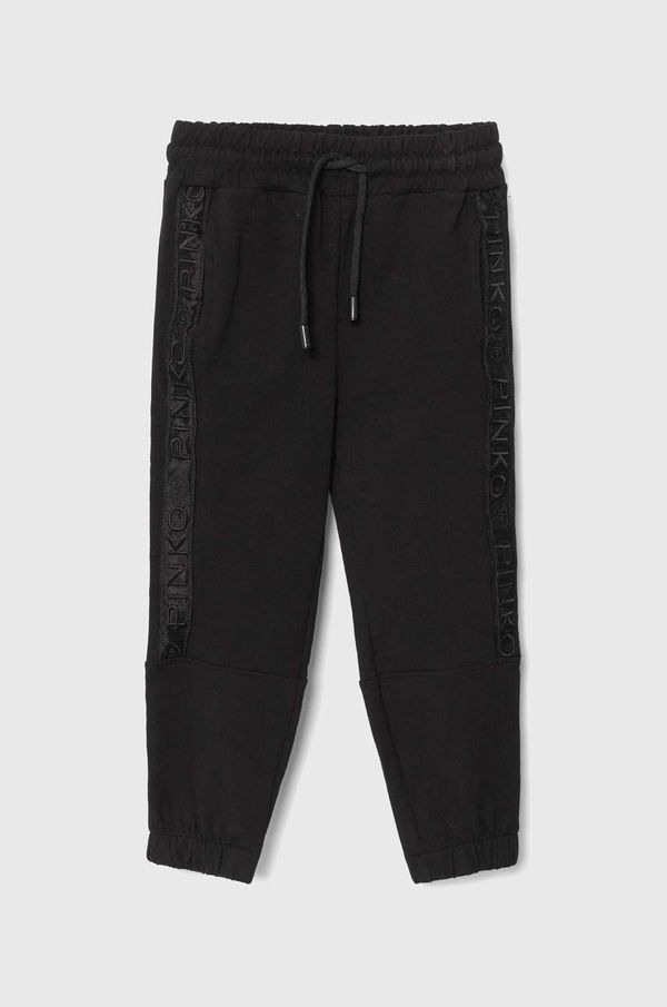 Pinko Up Dječji donji dio trenirke Pinko Up boja: crna, s aplikacijom