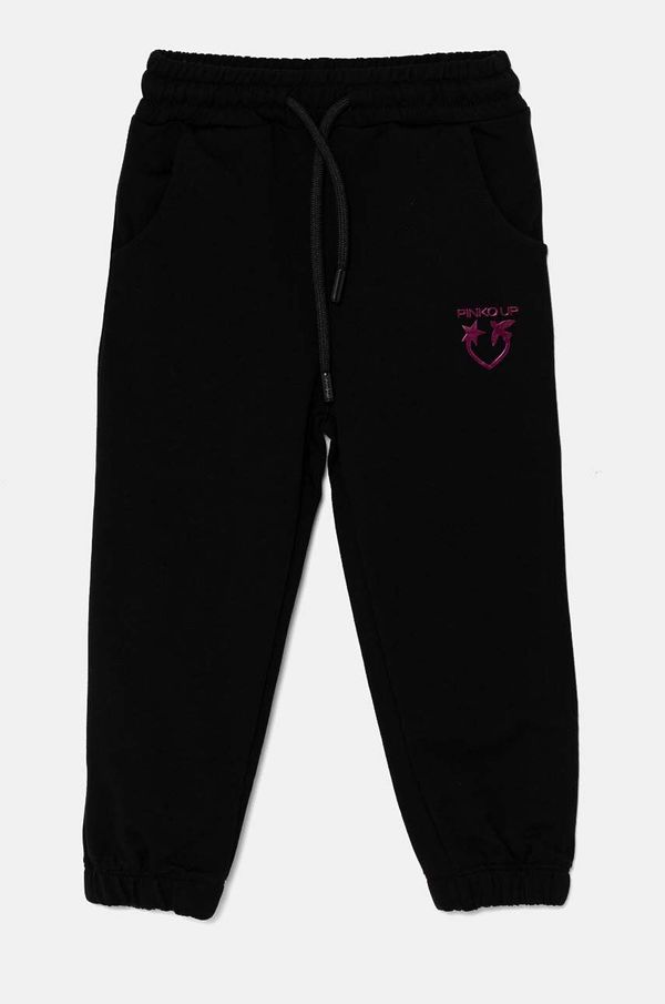 Pinko Up Dječji donji dio trenirke Pinko Up boja: crna, s aplikacijom, F4PIBGFP184