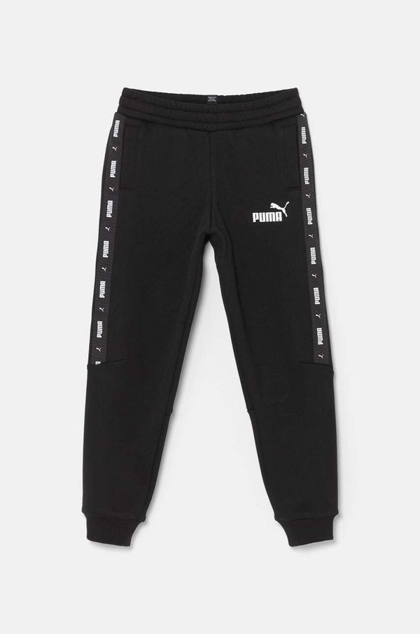 Puma Dječji donji dio trenirke Puma ESS Tape Sweatpants FL cl B boja: crna, s aplikacijom