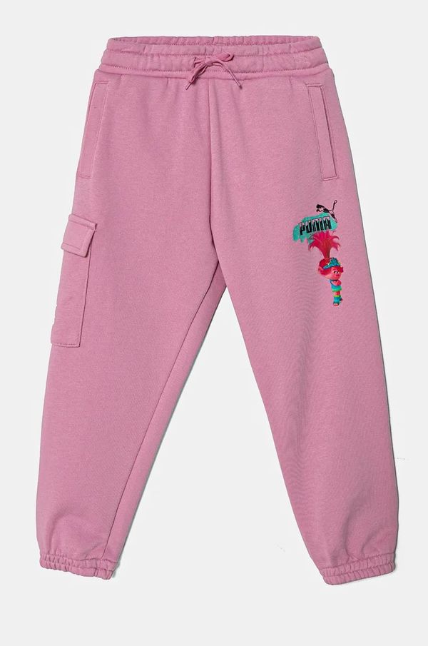 Puma Dječji donji dio trenirke Puma X TROLLS Cargo Pants TR boja: ružičasta, s tiskom, 627379