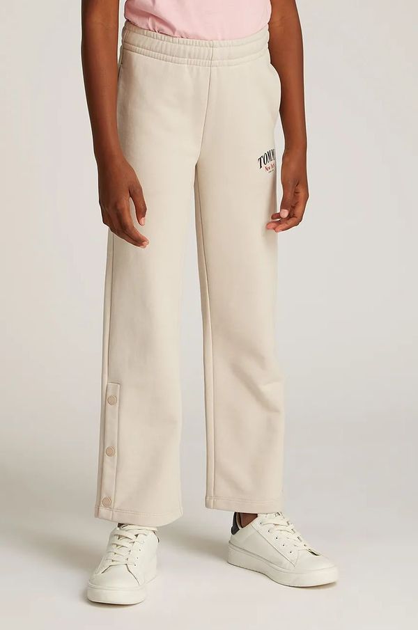 Tommy Hilfiger Dječji donji dio trenirke Tommy Hilfiger boja: bež, s tiskom, KG0KG08545