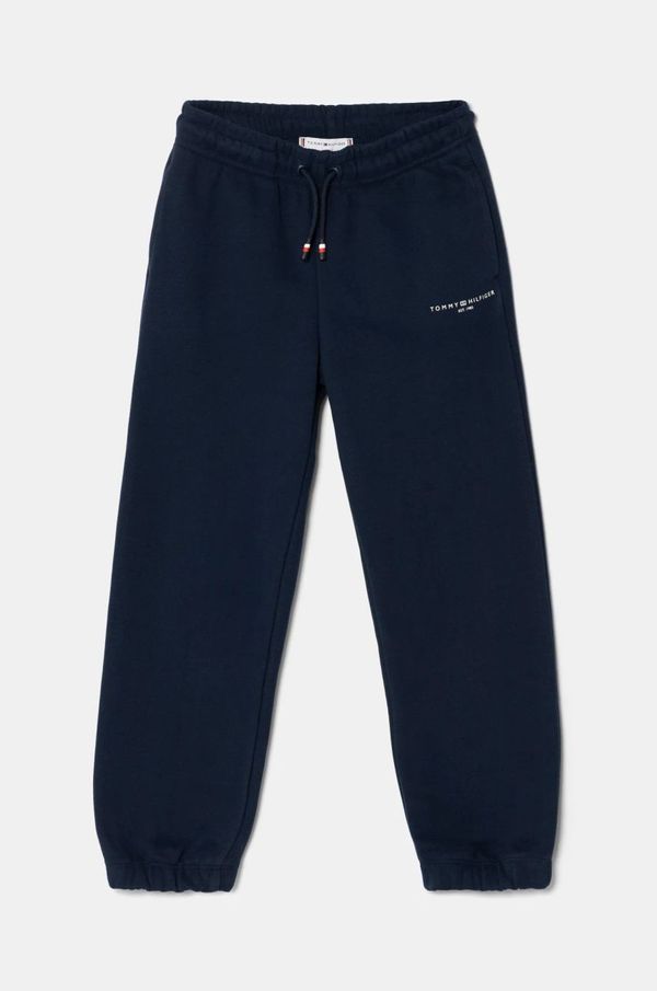 Tommy Hilfiger Dječji donji dio trenirke Tommy Hilfiger boja: tamno plava, bez uzorka, KS0KS00596