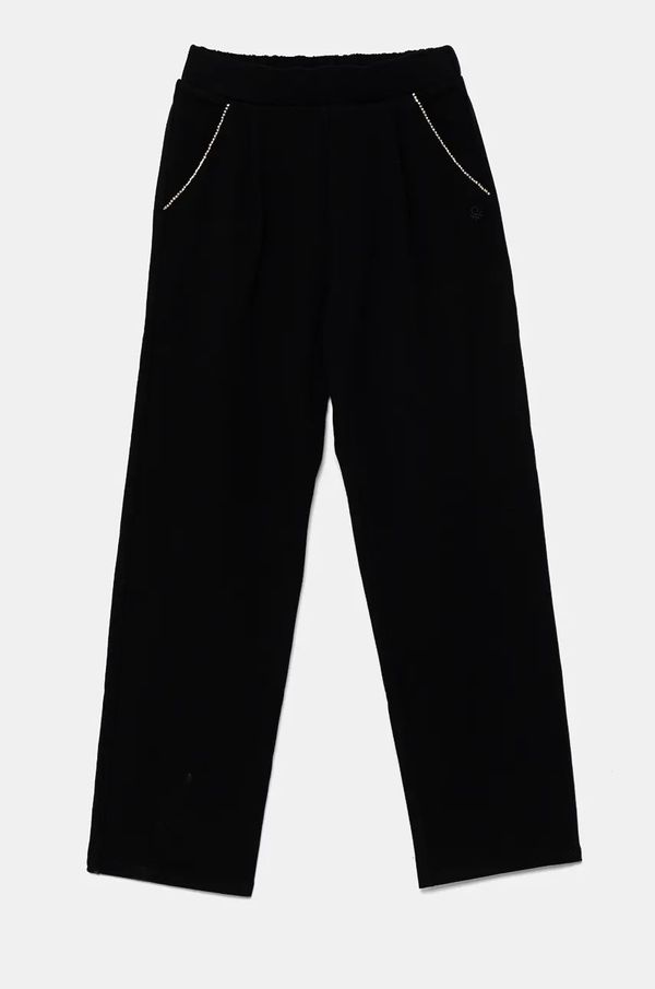 United Colors of Benetton Dječji donji dio trenirke United Colors of Benetton boja: crna, bez uzorka, 30L3CF05P