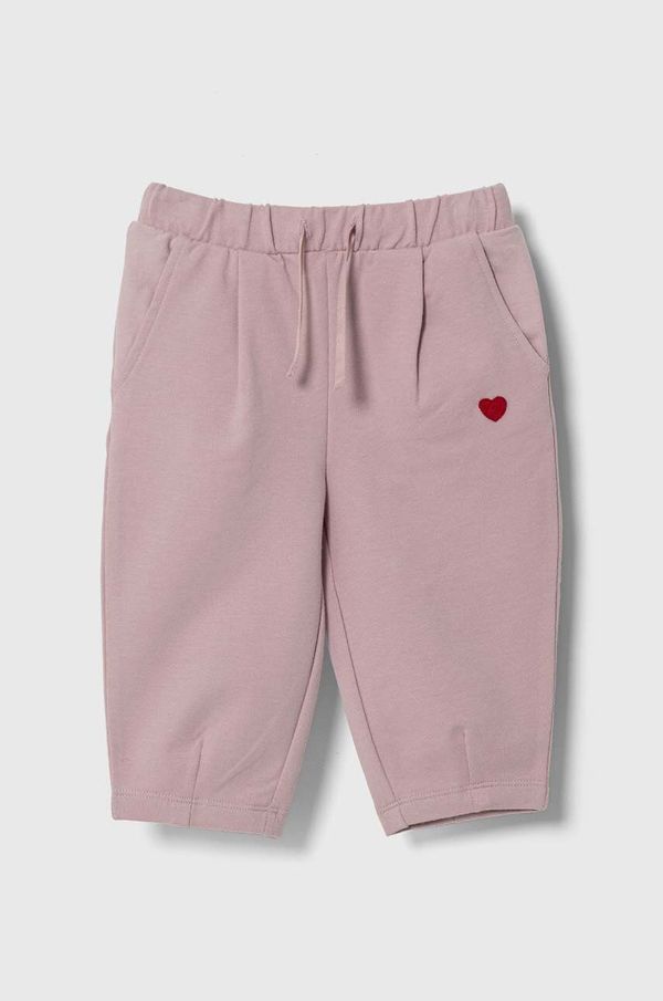 United Colors of Benetton Dječji donji dio trenirke United Colors of Benetton boja: ljubičasta, glatki materijal