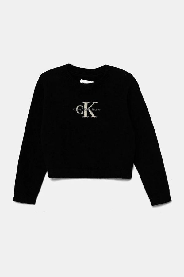Calvin Klein Jeans Dječji džemper Calvin Klein Jeans boja: crna, IG0IG02830