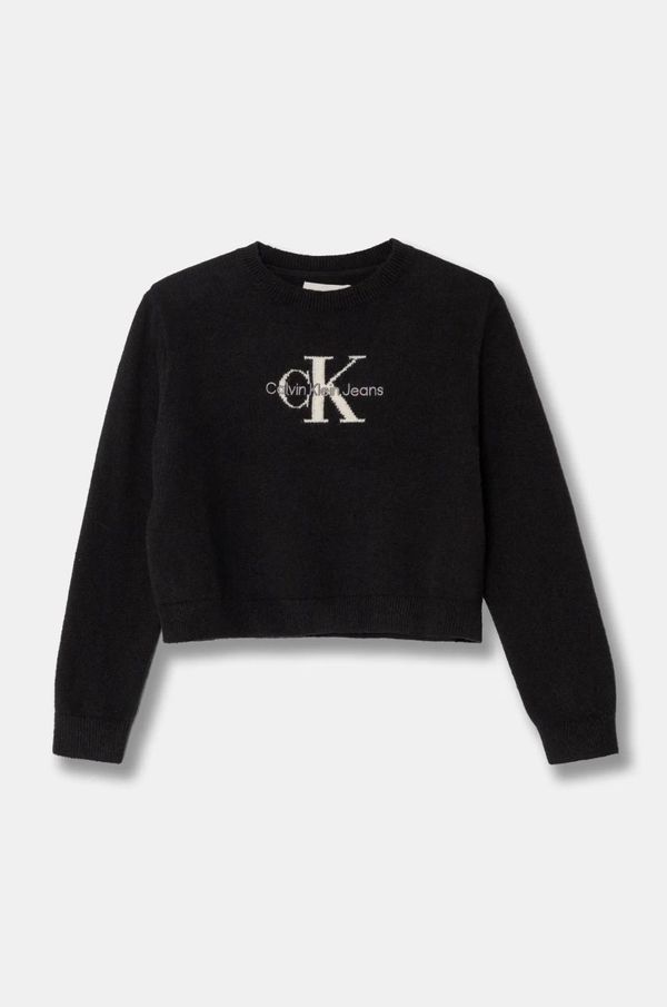 Calvin Klein Jeans Dječji džemper Calvin Klein Jeans boja: crna, IG0IG02830