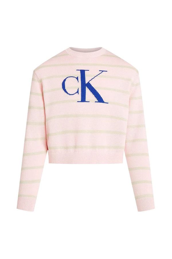 Calvin Klein Jeans Dječji džemper Calvin Klein Jeans boja: ružičasta, IG0IG02947