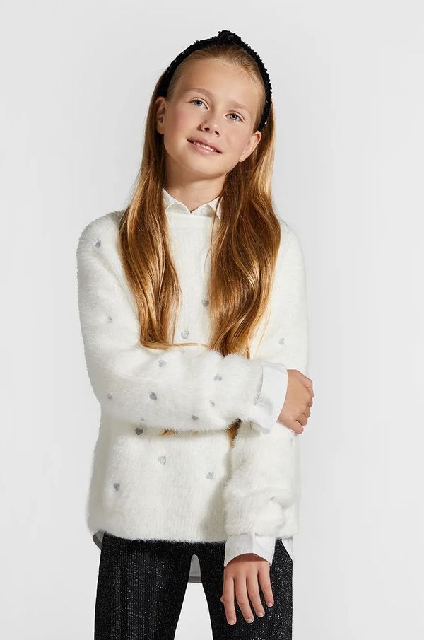 Coccodrillo Dječji džemper Coccodrillo boja: bijela, ELEGANT PARTY GIRL