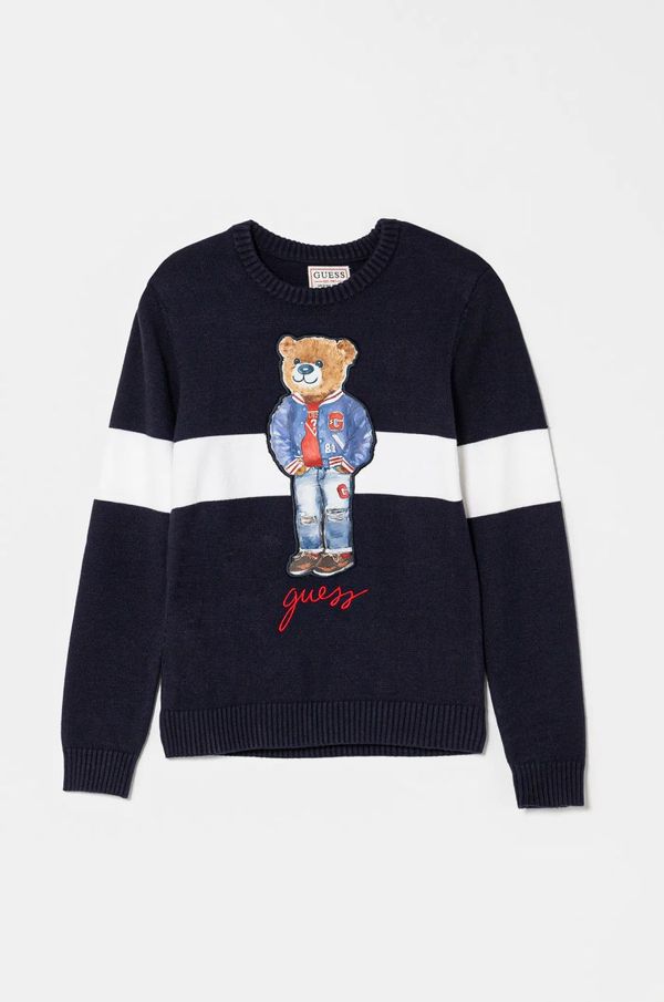 Guess Dječji džemper Guess boja: tamno plava, L5RR05 Z2ZK2