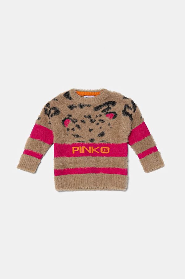Pinko Up Dječji džemper Pinko Up boja: bež, topli, F4PIBGJP128