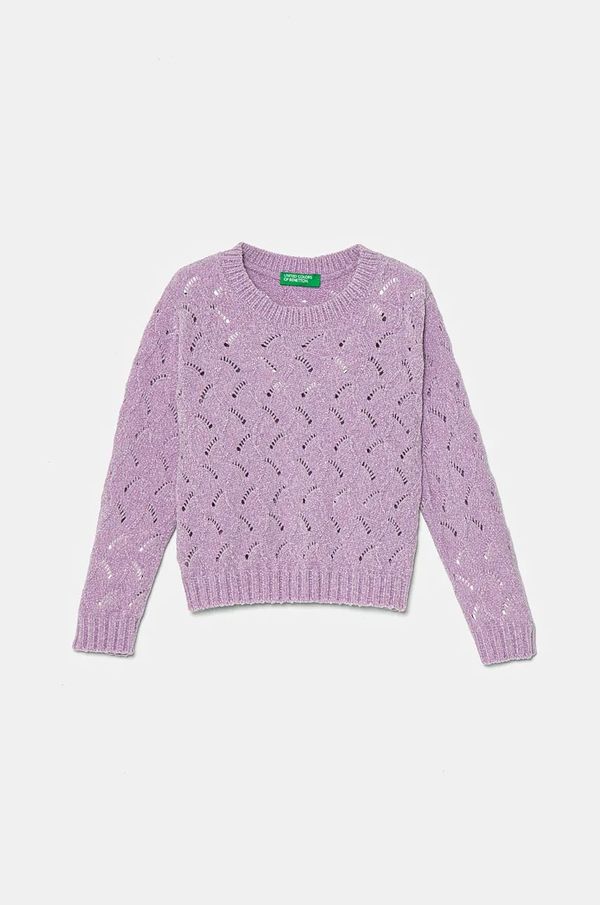 United Colors of Benetton Dječji džemper United Colors of Benetton boja: ljubičasta, 16CLG100O