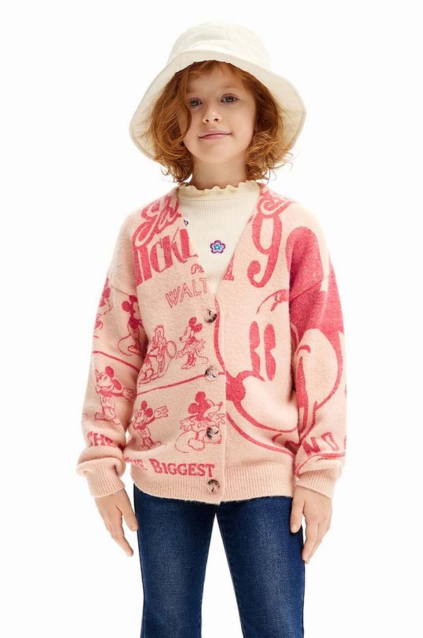 Desigual Dječji kardigan Desigual boja: ružičasta, 24WGJF06