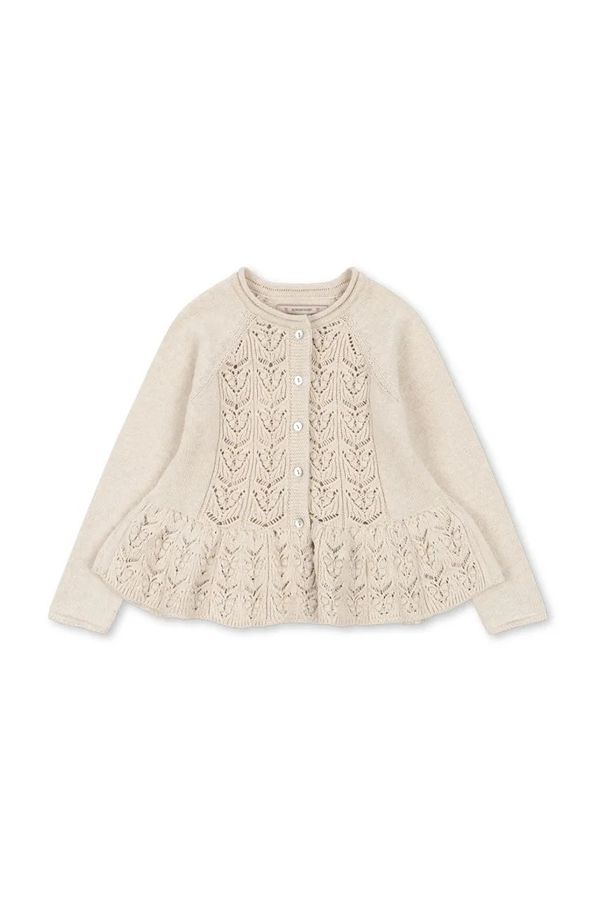 Konges Sløjd Dječji kardigan Konges Sløjd CABBY FRILL CARDIGAN boja: bež, KS101445