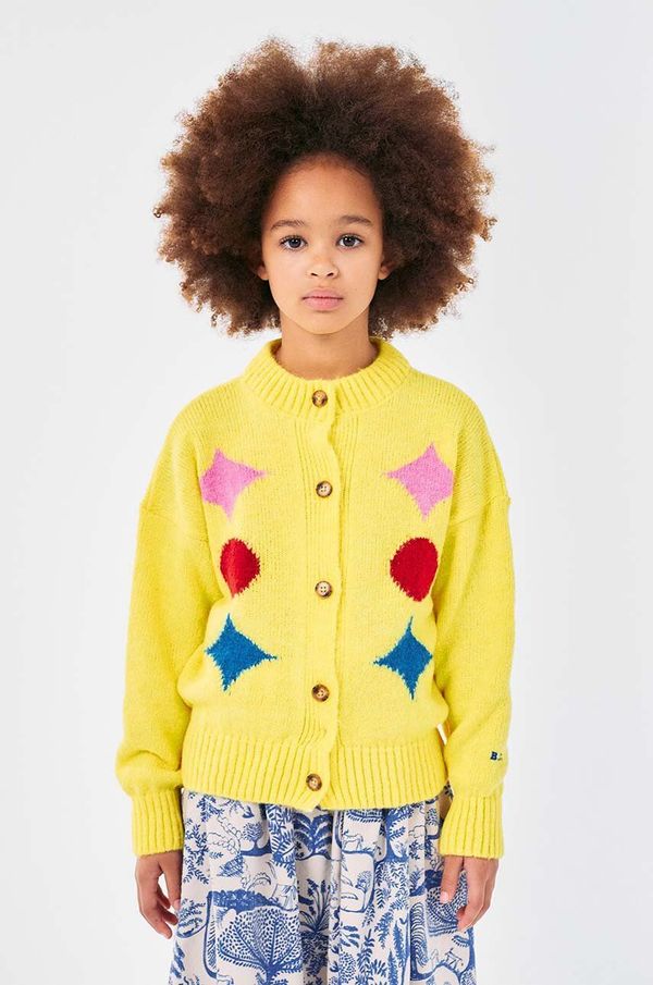 Bobo Choses Dječji kardigan s dodatkom vune Bobo Choses Sparkles boja: žuta, 224AC123