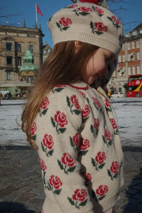 Konges Sløjd Dječji kardigan s dodatkom vune Konges Sløjd BELOU KNIT COLLAR CARDIGAN