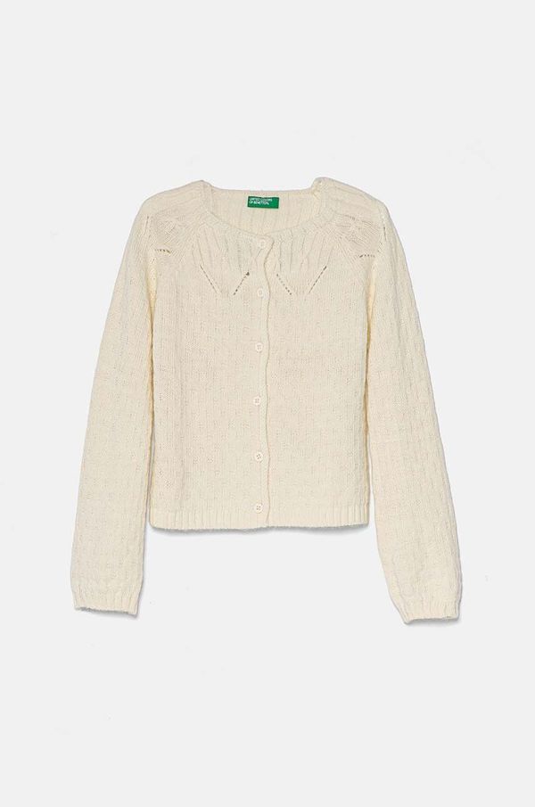 United Colors of Benetton Dječji kardigan s dodatkom vune United Colors of Benetton boja: bež, lagani, 1076G500J