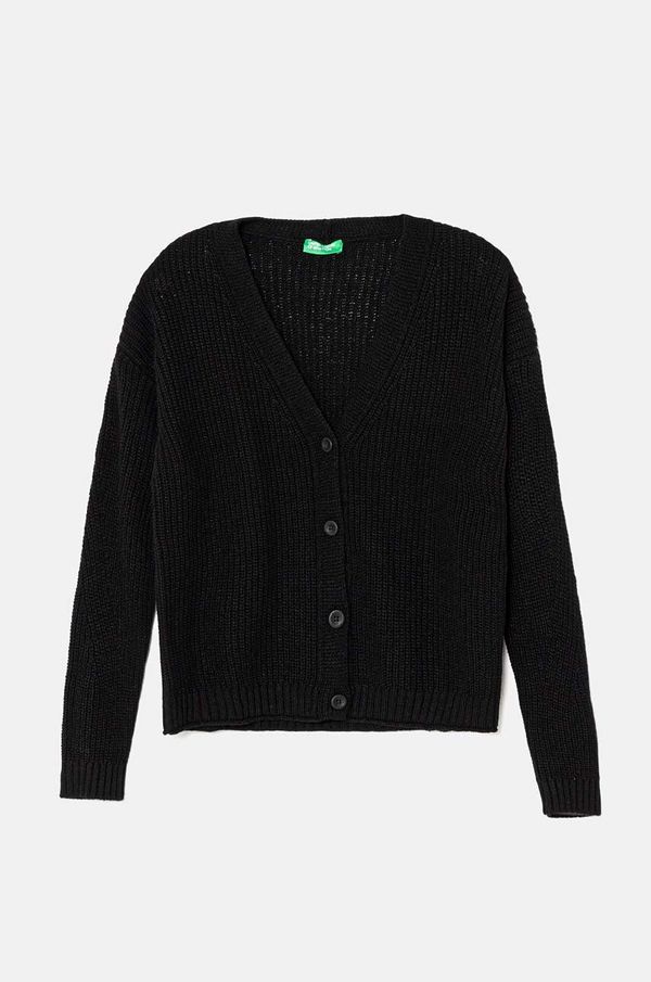 United Colors of Benetton Dječji kardigan s dodatkom vune United Colors of Benetton boja: crna, 126WC601O