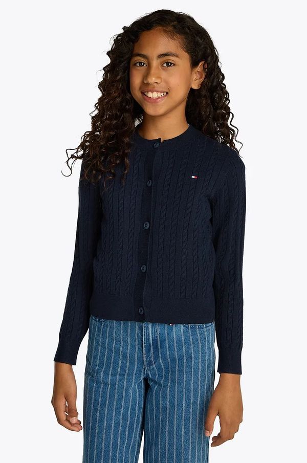 Tommy Hilfiger Dječji kardigan Tommy Hilfiger boja: tamno plava, KG0KG08282