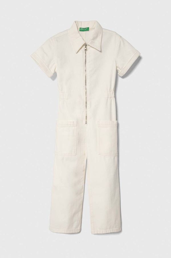 United Colors of Benetton Dječji kombinezon United Colors of Benetton boja: bež, pamučni