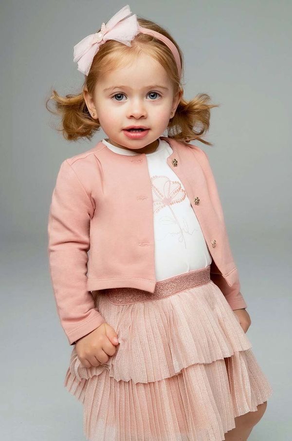 Mayoral Dječji komplet - jakna, majica dugih rukava i suknja Mayoral boja: ružičasta, 2928