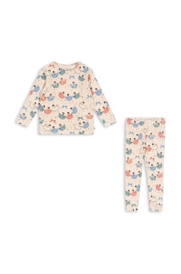 Konges Sløjd Dječji komplet Konges Sløjd BASIC BLOUSE/PANTS SET GOTS boja: bež, KS101887