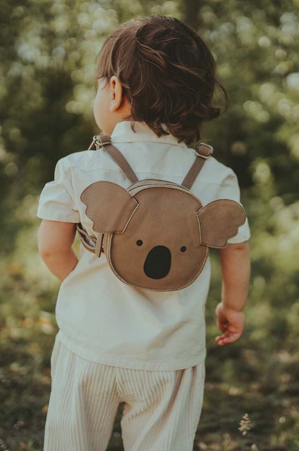 Donsje Dječji kožni ruksak Donsje Kapi Classic Backpack Koala boja: bež, mali, bez uzorka, 5005006