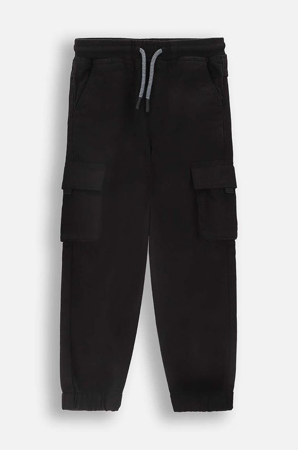 Coccodrillo Dječji pamučni donji dio trenirke Coccodrillo boja: crna, bez uzorka, WORLD OF PIXEL BOY KIDS