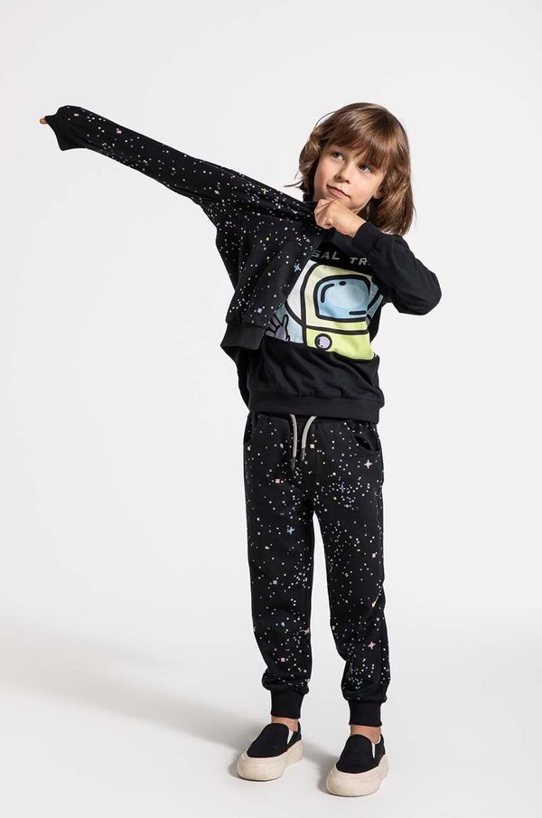 Coccodrillo Dječji pamučni donji dio trenirke Coccodrillo boja: crna, s uzorkom, WORLD OF PIXEL BOY KIDS