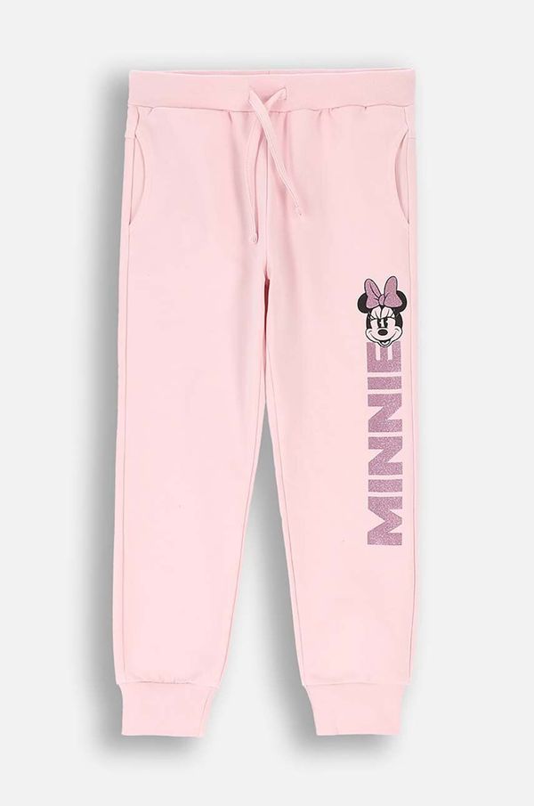 Coccodrillo Dječji pamučni donji dio trenirke Coccodrillo boja: ružičasta, s tiskom, LICENCE GIRL DISNEY