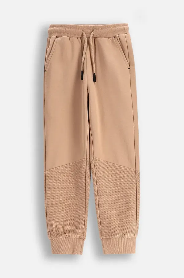 Coccodrillo Dječji pamučni donji dio trenirke Coccodrillo boja: smeđa, bez uzorka, MONOCHROME BOY KIDS