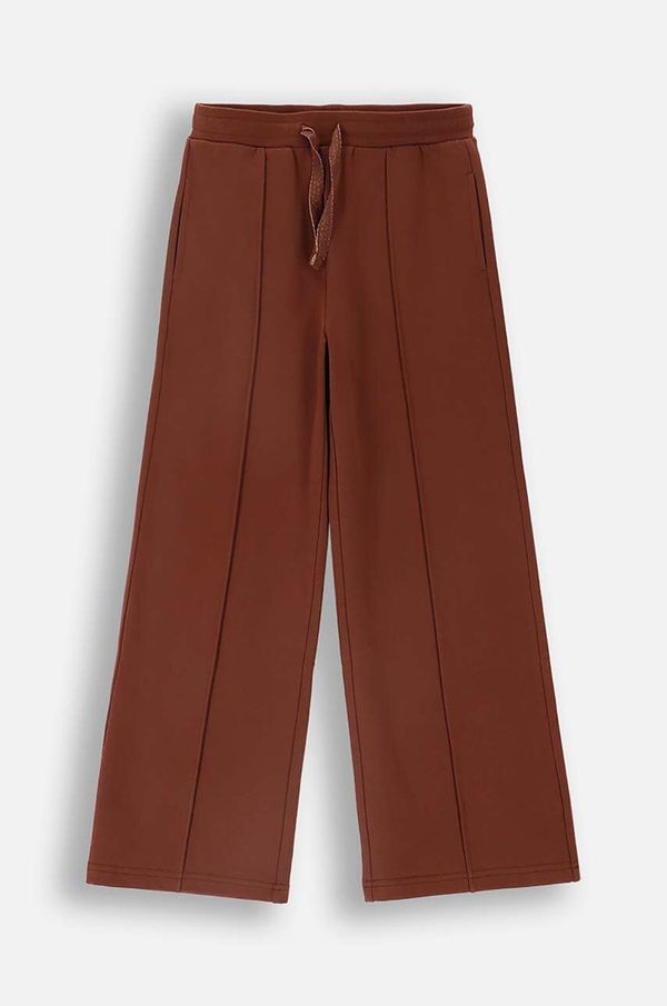 Coccodrillo Dječji pamučni donji dio trenirke Coccodrillo boja: smeđa, bez uzorka, RODEO GIRL JUNIOR