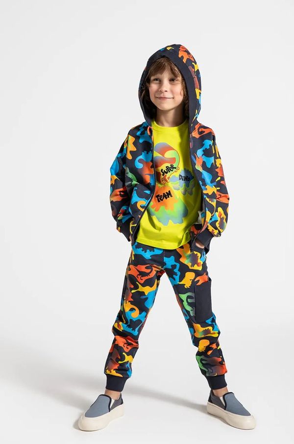 Coccodrillo Dječji pamučni donji dio trenirke Coccodrillo boja: tamno plava, s uzorkom, DIGITAL BOY KIDS