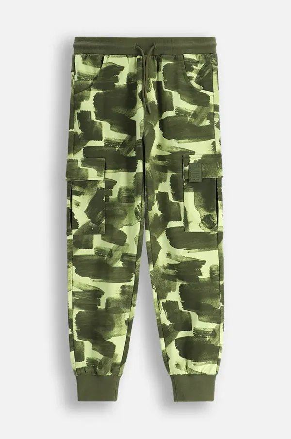 Coccodrillo Dječji pamučni donji dio trenirke Coccodrillo boja: zelena, s uzorkom, EVERYDAY BOY