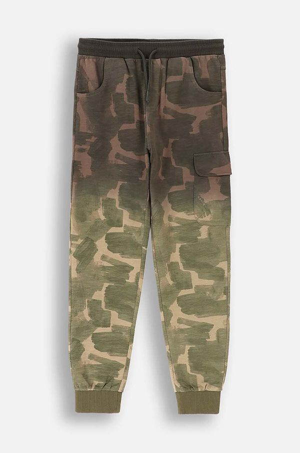 Coccodrillo Dječji pamučni donji dio trenirke Coccodrillo boja: zelena, s uzorkom, EVERYDAY BOY