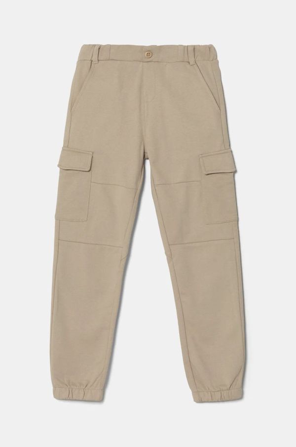 Guess Dječji pamučni donji dio trenirke Guess boja: bež, bez uzorka, N5RQ13 KA6R4