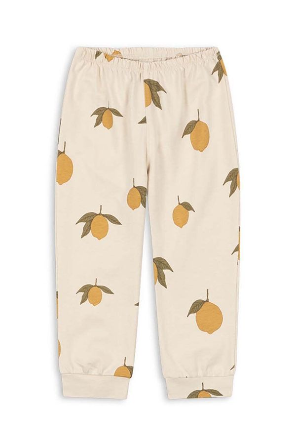 Konges Sløjd Dječji pamučni donji dio trenirke Konges Sløjd DREY PANTS GOTS boja: bež, s uzorkom, KS101488