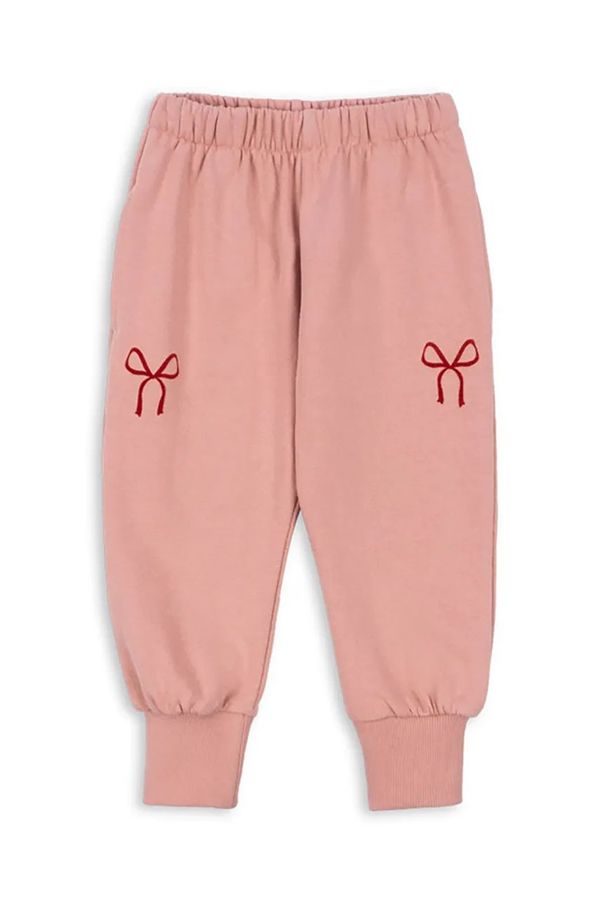 Konges Sløjd Dječji pamučni donji dio trenirke Konges Sløjd LOUPY LOU SWEAT PANTS GOTS boja: ružičasta, s tiskom, KS102027