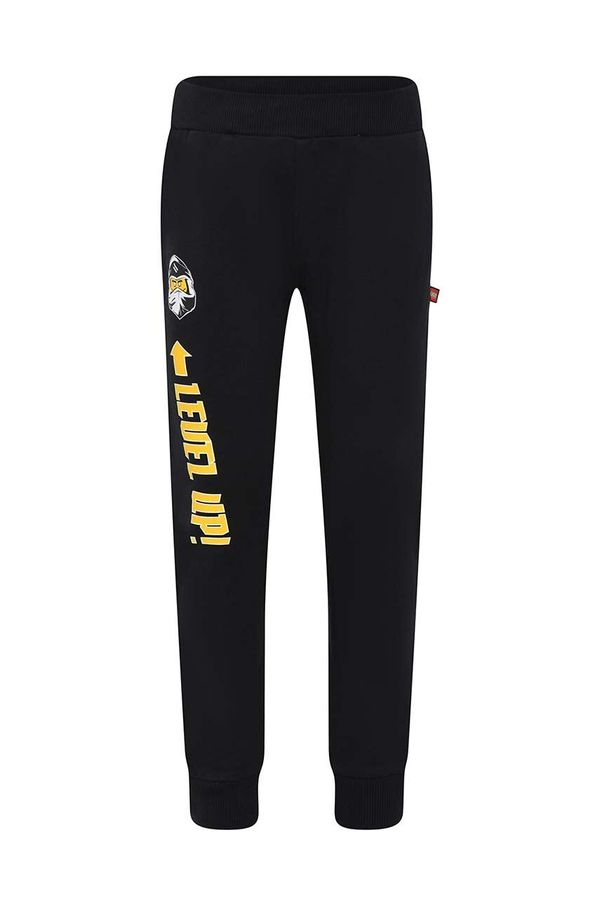 Lego Dječji pamučni donji dio trenirke Lego boja: crna, s tiskom