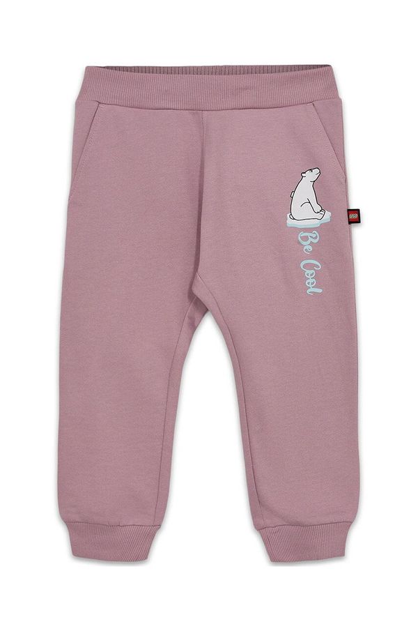 Lego Dječji pamučni donji dio trenirke Lego LWPECOS 600 boja: ljubičasta, s tiskom, 12011360