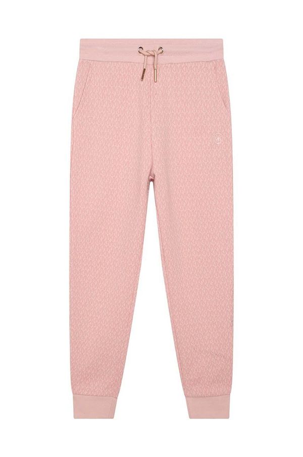 Michael Kors Dječji pamučni donji dio trenirke Michael Kors boja: ružičasta, s uzorkom