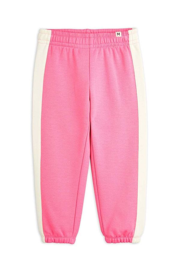 Mini Rodini Dječji pamučni donji dio trenirke Mini Rodini boja: ružičasta, bez uzorka, 2473011228