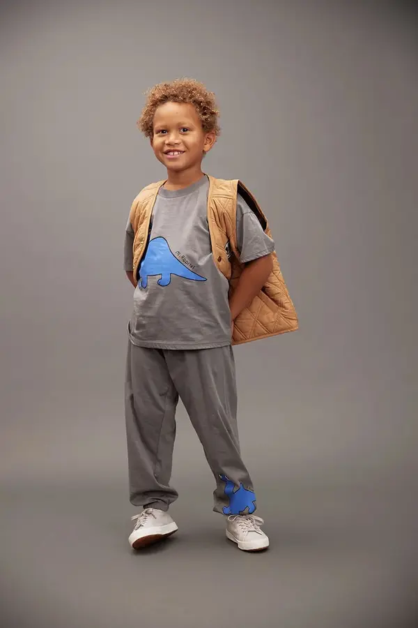 Mini Rodini Dječji pamučni donji dio trenirke Mini Rodini Dino