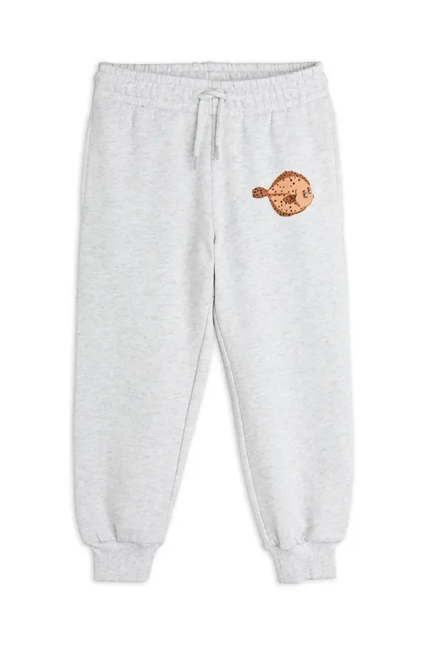 Mini Rodini Dječji pamučni donji dio trenirke Mini Rodini Flundra boja: siva, s tiskom, 2523011794