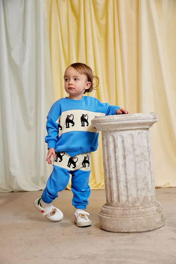 Mini Rodini Dječji pamučni donji dio trenirke Mini Rodini Panther