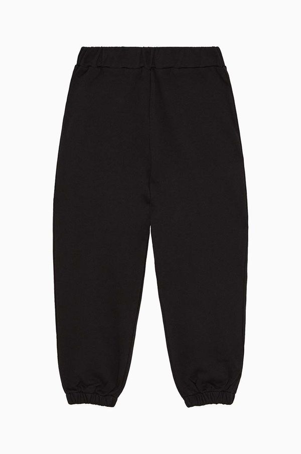 Patrizia Pepe Dječji pamučni donji dio trenirke Patrizia Pepe J046 boja: crna, bez uzorka, 7P0354